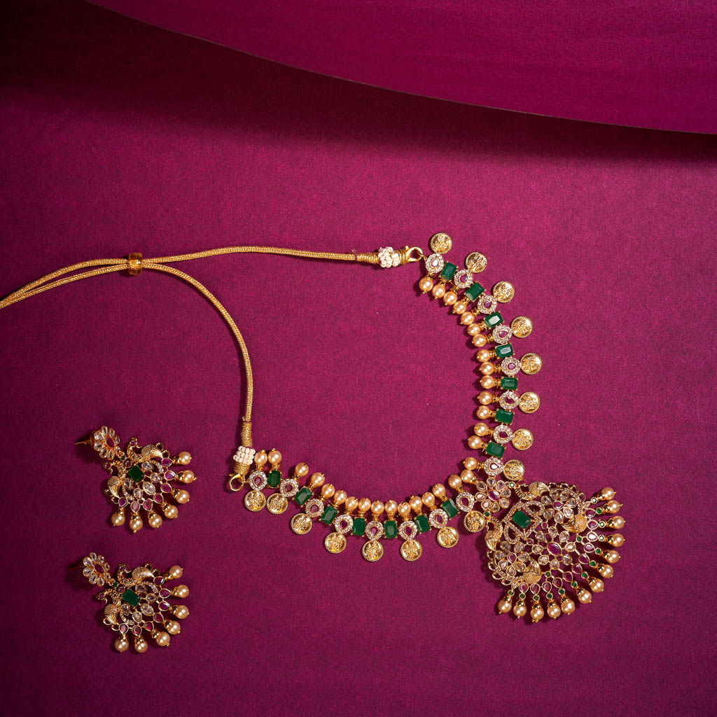 Ram parivar haram necklace combo set with earrings - Swarnakshi Jewelry